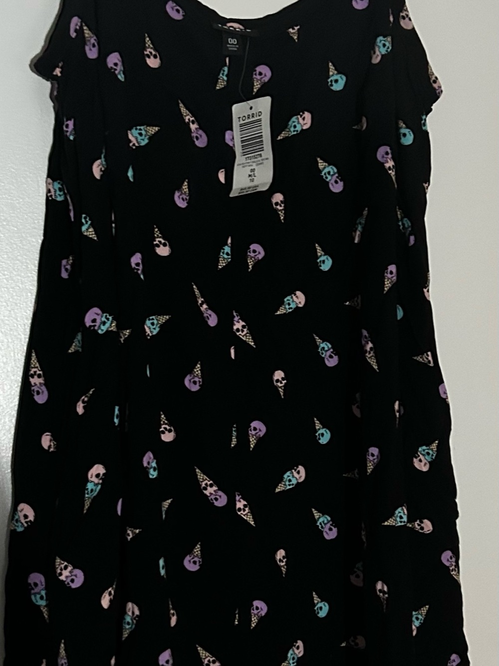 Torrid Black Ice Cream Skull Print Dress